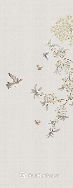 flower-and-bird painting texture