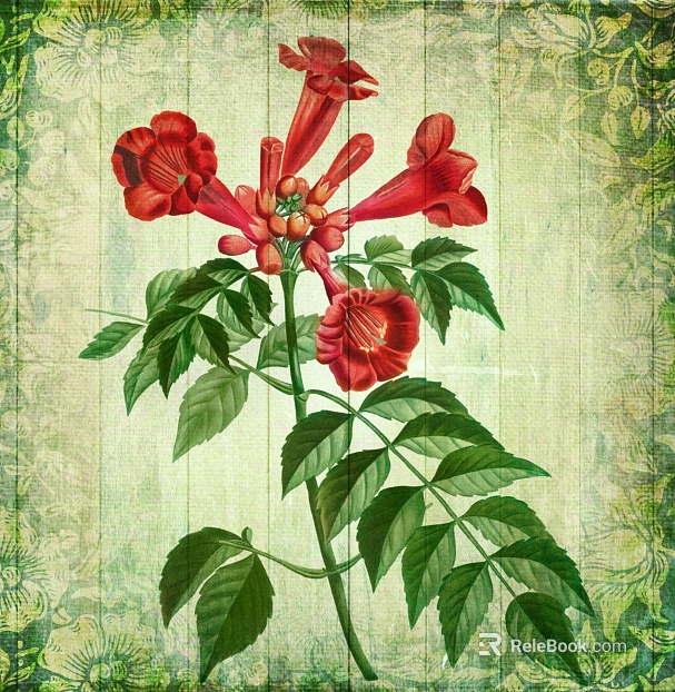 Plant painting texture