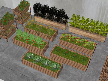 Log Color Wooden Planting Box Terrace Vegetable Garden texture (ID:ffaeh760336)