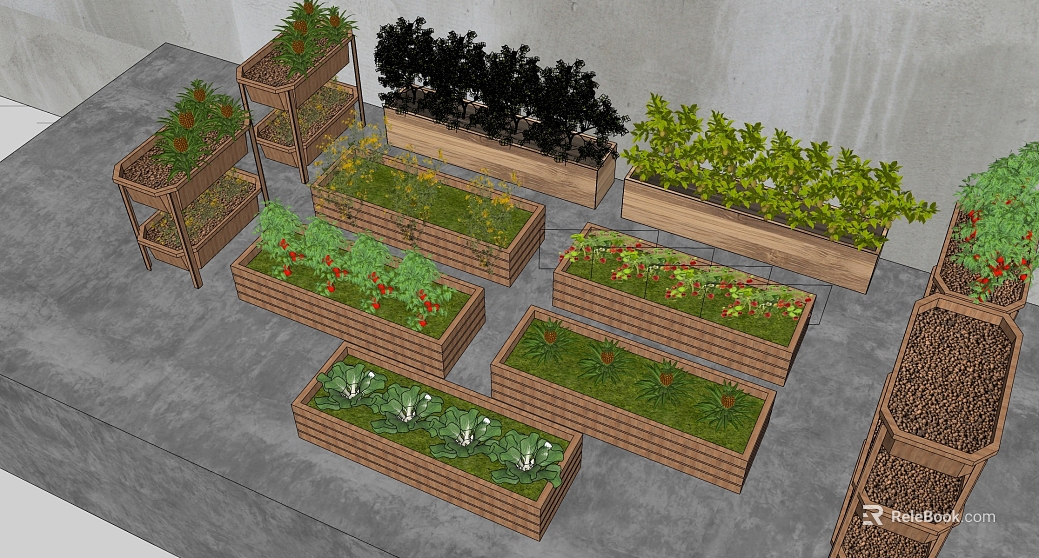 Log Color Wooden Planting Box Terrace Vegetable Garden texture