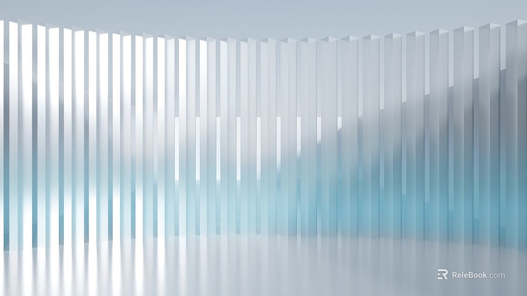 Blue and white gradient art glass partition decoration texture