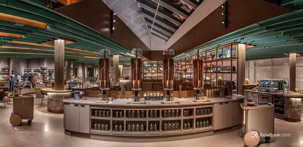 Light Luxury Coffee Store Bar Scene texture