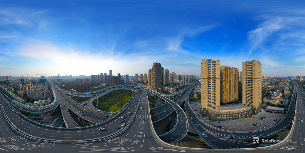 HDR city road traffic panorama texture
