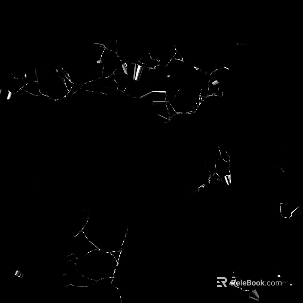 Black Broken Glass Decoration Map texture