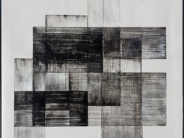 Black and white abstract painting living room decor art 3d model