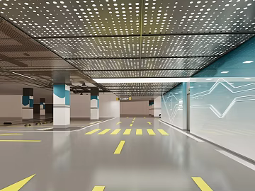 Modern gray floor paint underground garage texture (ID:ffaeh487061)