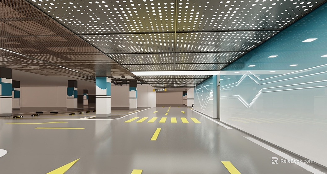 Modern gray floor paint underground garage texture