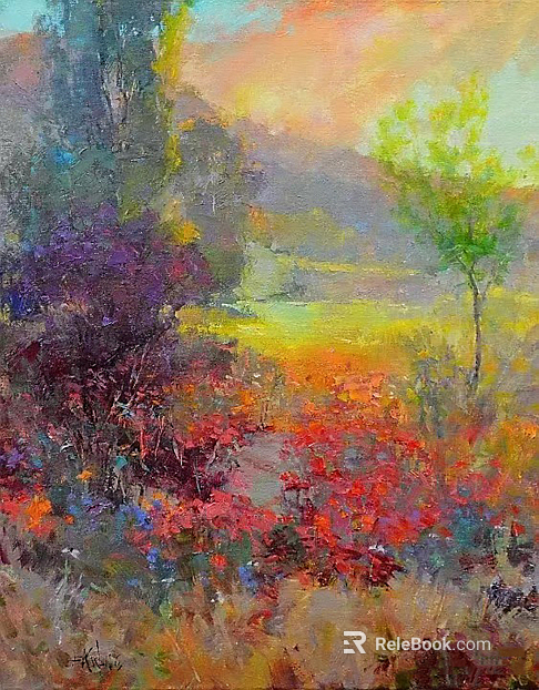 Modern Retro Color Abstract Texture Painting texture