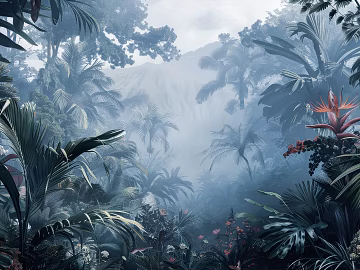 European Literary Plants Tropical Rainforest Wallpaper texture (ID:ffach361316)