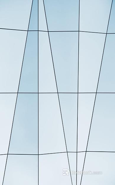Light blue geometric glass building curtain wall texture