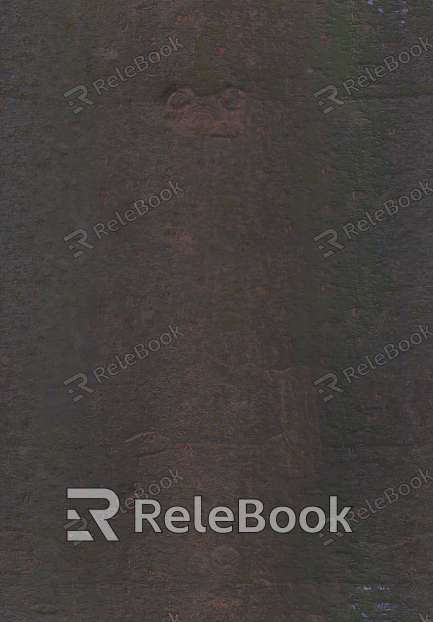 A close-up of a weathered, grayish bark with deep, vertical cracks and mossy patches, suggesting age and resilience in a natural setting.