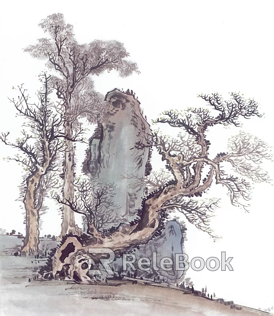 Ancient Tree Decorative Painting texture