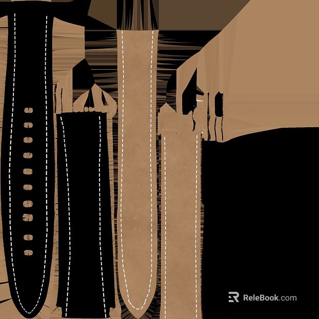 Black and brown two-tone stitched leather strap fabric texture