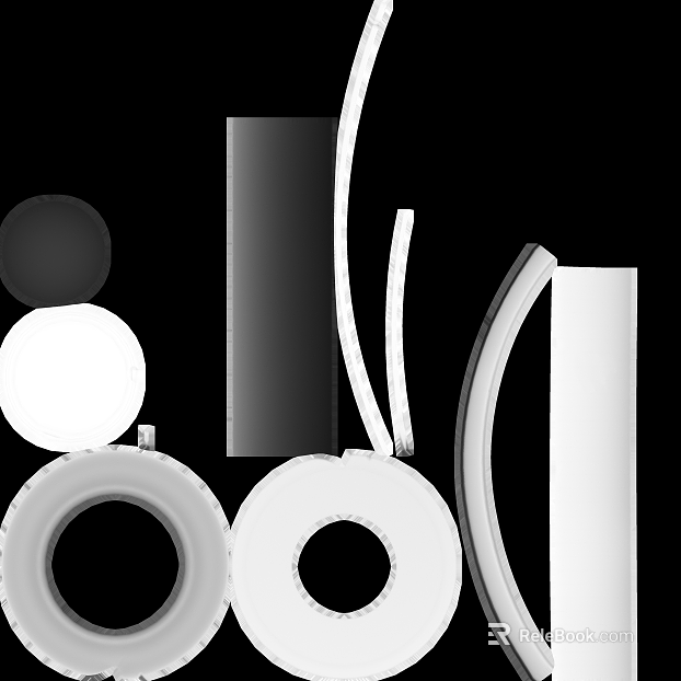 Black and white rubber seals industrial accessories texture