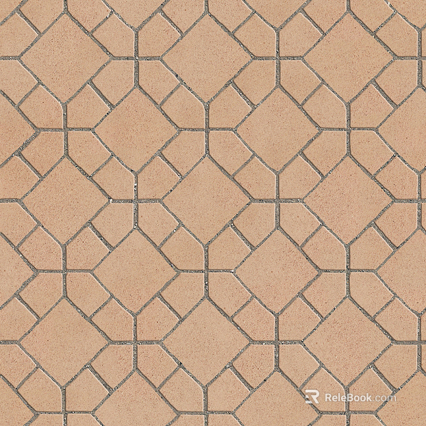 Pottery Tile Geometric Patchwork Floor Tile Sidewalk Road Ground Square Paving texture