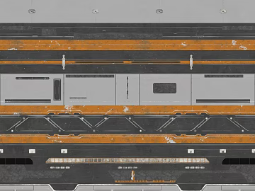 Orange gray distressed industrial wind metal panel texture (ID:ffaeh875189)