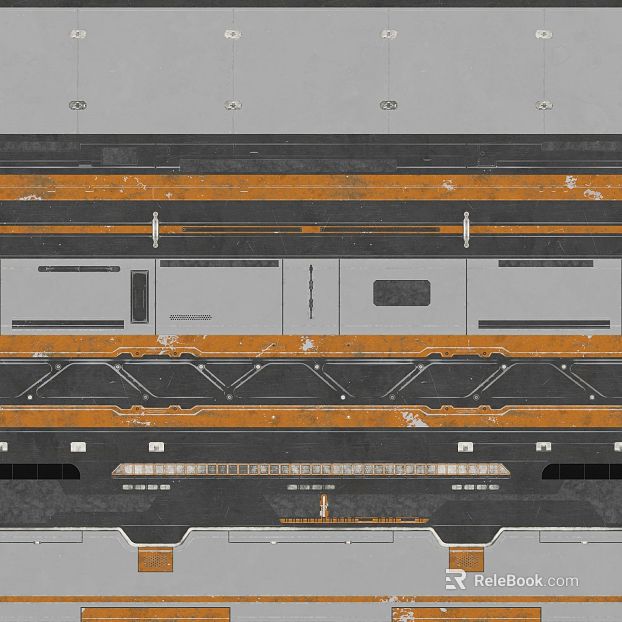 Orange gray distressed industrial wind metal panel texture