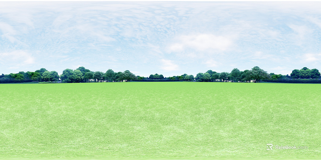 HDR panorama blue sky white clouds grass texture