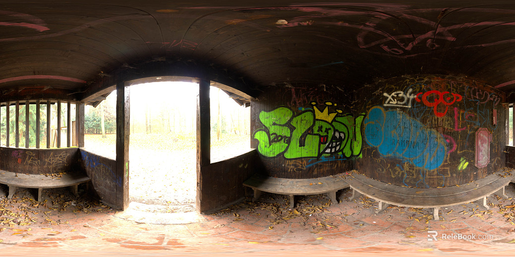 Indoor abandoned space HDR texture