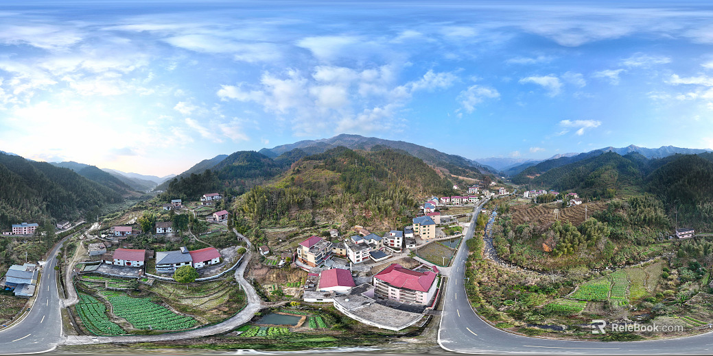 outdoor bird's eye view rural daytime hdr texture