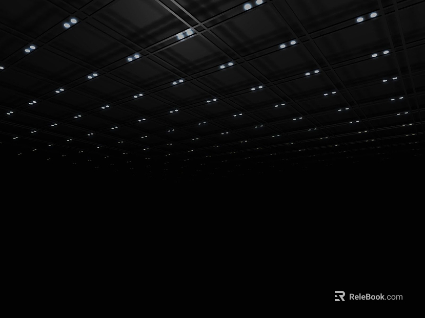 Black metal recessed ceiling texture