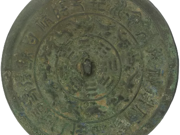 Bronze old gossip pattern bronze mirror 3d model