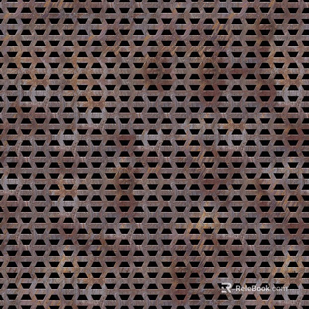 Perforated plate metal rust texture