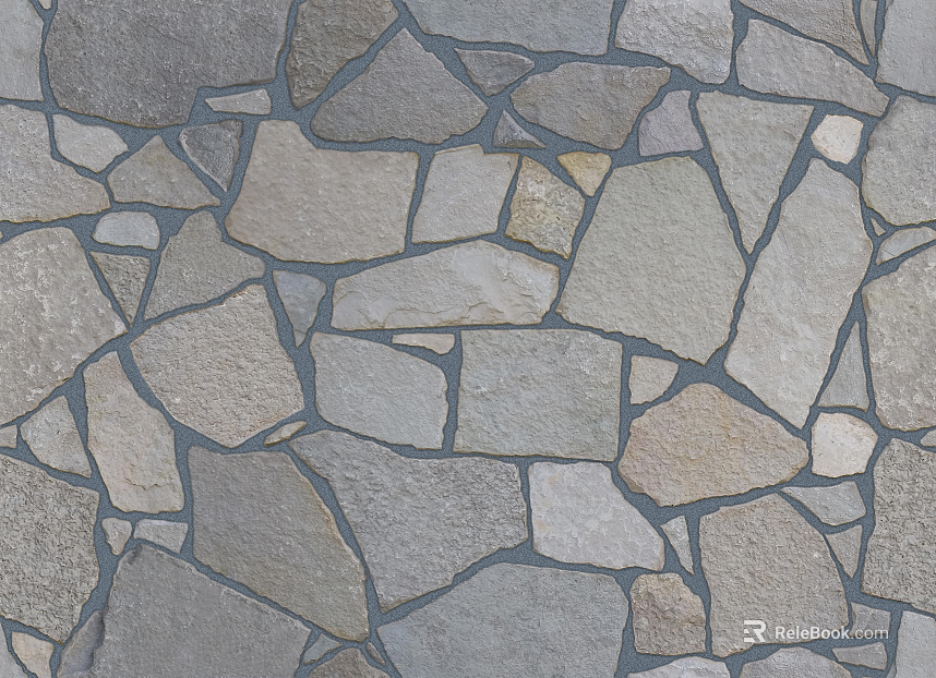Light gray stone patchwork courtyard pavement texture