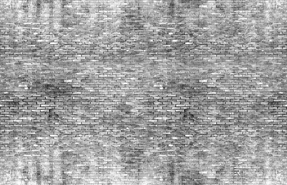 Brick wall dirty old wall brick black and white seamless texture