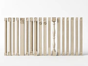 Beige European-style carved decorative column texture (ID:ffaeh619741)