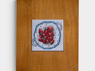 Hand-painted wind red strawberry restaurant decorative painting texture (ID:ffaeh460956)