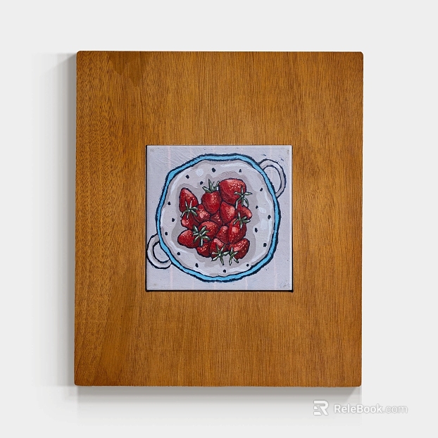 Hand-painted wind red strawberry restaurant decorative painting texture