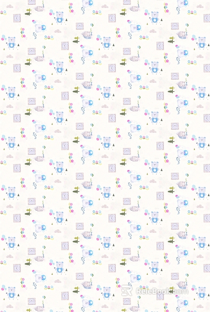 Light beige cartoon bear children's wallpaper texture
