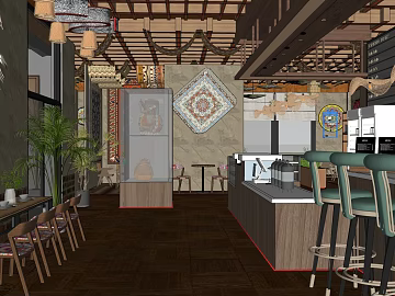 Ethnic Cafe Indoor Scene texture (ID:ffaeh597416)