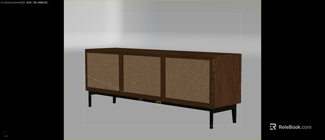 Walnut Woven Sideboard Living Room Storage Cabinet texture