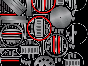 Red and black industrial wind metal decorative plate texture (ID:ffaeh049751)