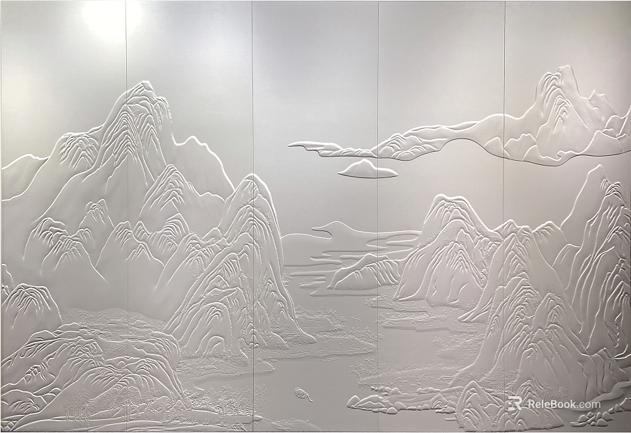 Beetle relief white marble auspicious cloud texture