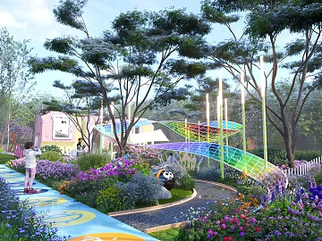 Color outdoor children's play area scene texture (ID:ffaeh253164)
