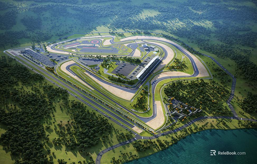 Outdoor racing circuit track scene texture