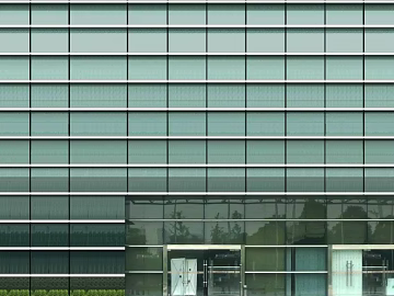 Gray blue glass building exterior 3d model