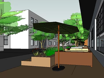 Modern gray building courtyard rest area texture (ID:ffaeh075321)
