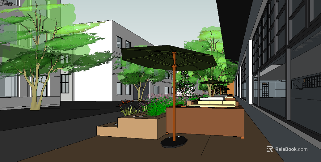 Modern gray building courtyard rest area texture