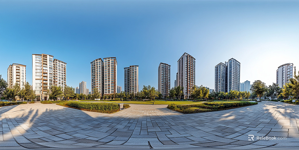 daytime residential district city square panorama hdr texture