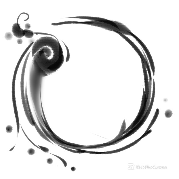 Chinese style ink ink ring round border ink texture