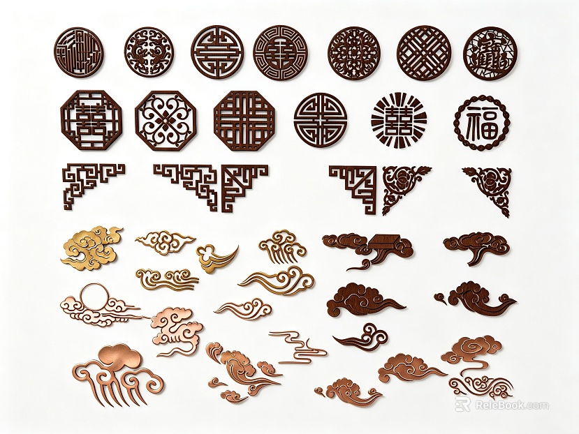 New Chinese-style Carved Decorative Components texture