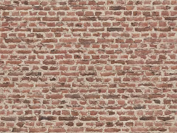 Brick wall with staggered peak and red brick wall 3d model