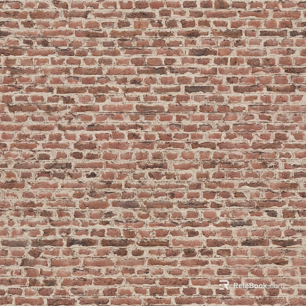 Brick wall with staggered peak and red brick wall texture