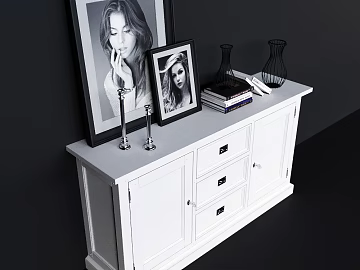 White American Style Solid Wood Sideboard Bedroom Storage Cabinet texture (ID:ffaeh721936)