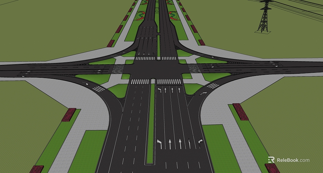 Black Asphalt Highway Traffic Intersection texture
