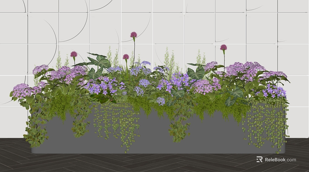 Purple Pink Flower Box Indoor and Outdoor Landscape texture